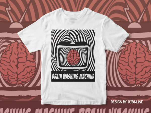 Brain washing machine – t-shirt design for sale – television – tell lie vision