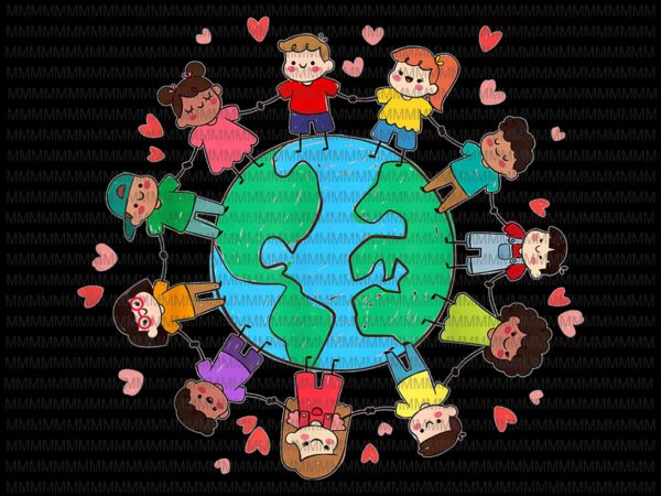 Happy earth day 2021 vector, happy earth day children around the world design