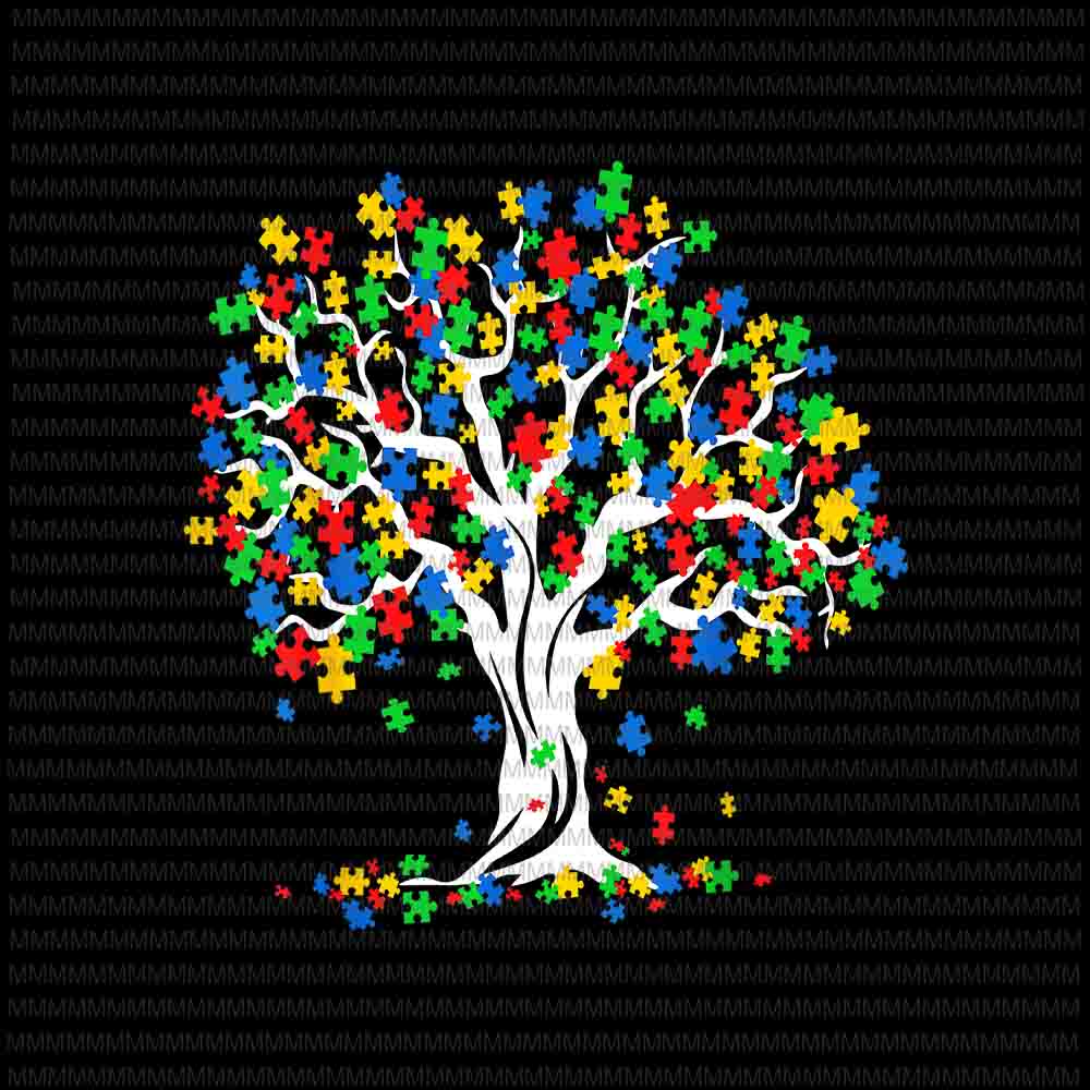 Tree Of Life Autism Awareness Month vector, Autism 2021 vector, Tree Of ...