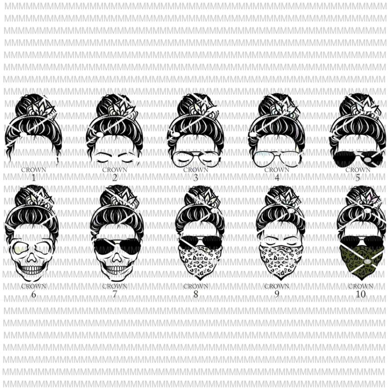 Download Messy Bun Svg Mom Life Sunglasses And Headband Svg Messy Bun With Leopard Svg Mother S Day Svg Buy T Shirt Designs