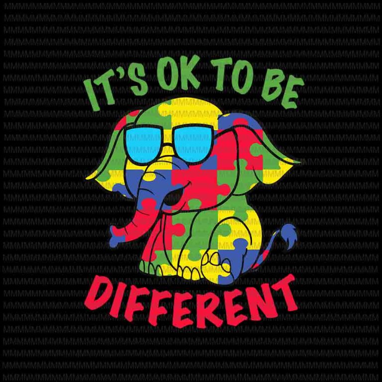 Download It's ok To Be Diffrent Svg, Family Elephant Autism ...