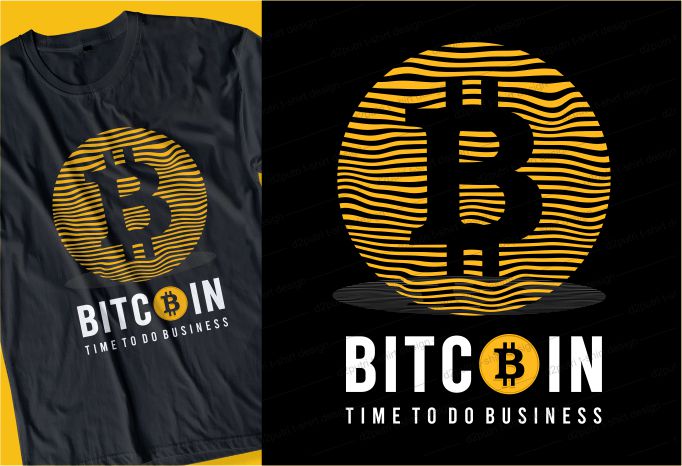 BITCOIN t shirt design typography graphic, vector, illustration lettering