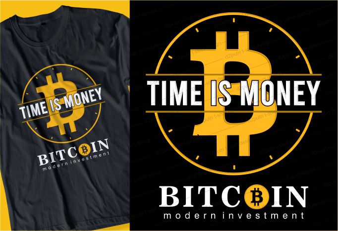 BITCOIN t shirt design typography graphic, vector, illustration lettering