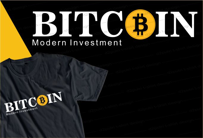 BITCOIN t shirt design typography graphic, vector, illustration lettering