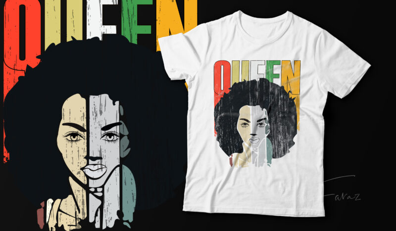 Afro Queen | Trending t shirt design for sale