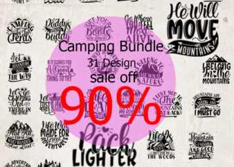 Camping Bundle SVG, Camping SVG, Camper SVG, Mountain SVG, Wild SVG, Holiday SVG EPS DXF PNG Instant Download