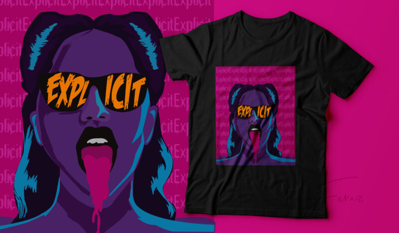 Devil Girl, Girl face with tongue out, Explicit | T shirt design for sale