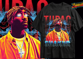 Tupac thuglife 2pac shakur hiphop streetwear tshirt design