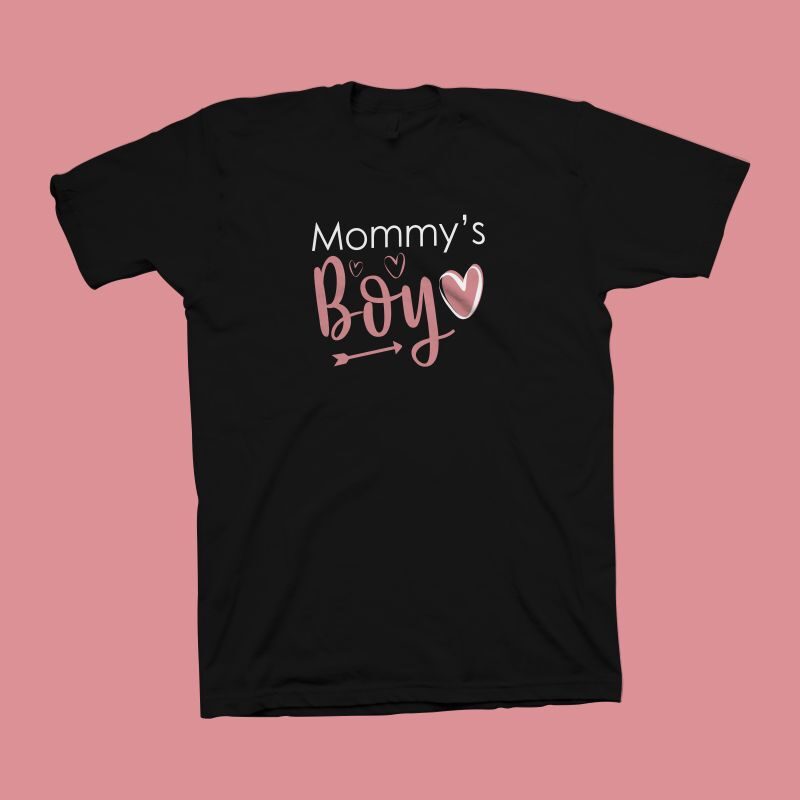 Mommy’s Boy t shirt design – funny text for Mother’s day celebration for t shirt design sale