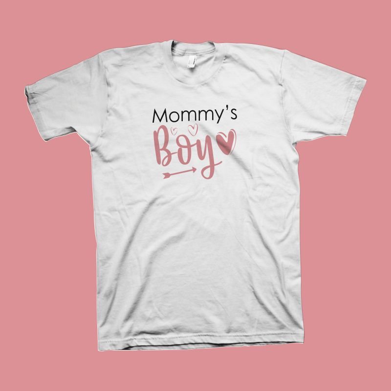 Mommy’s Boy t shirt design – funny text for Mother’s day celebration for t shirt design sale