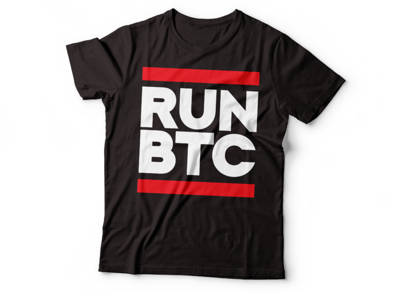 RUN bitcoin typography design | crypto bitcoin tee design | crypto bitcoin investor