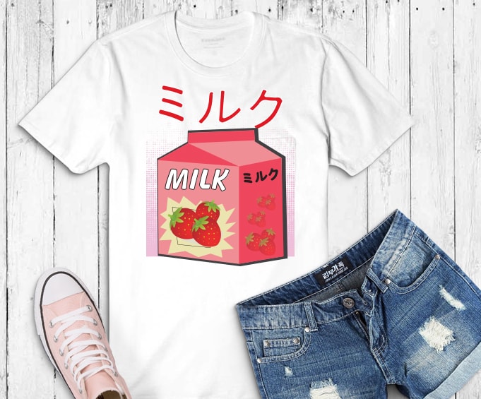 Download Japanese Otaku png, Anime Strawberry Milkshake shirt design svg, Funny Retro 90s Japanese Kawaii ...