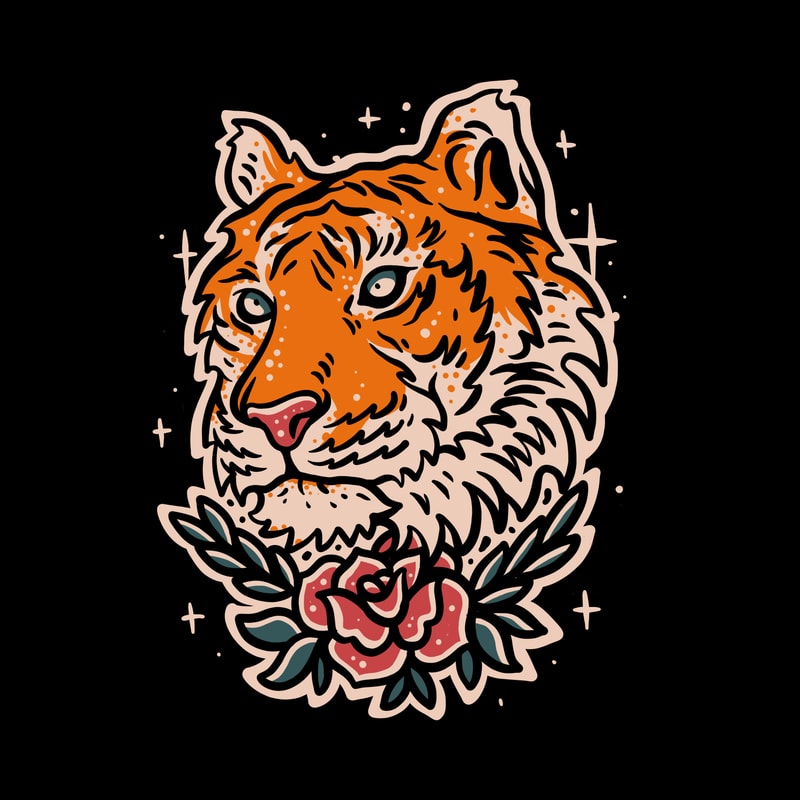 Free Tiger vector illustration for t-shirt design