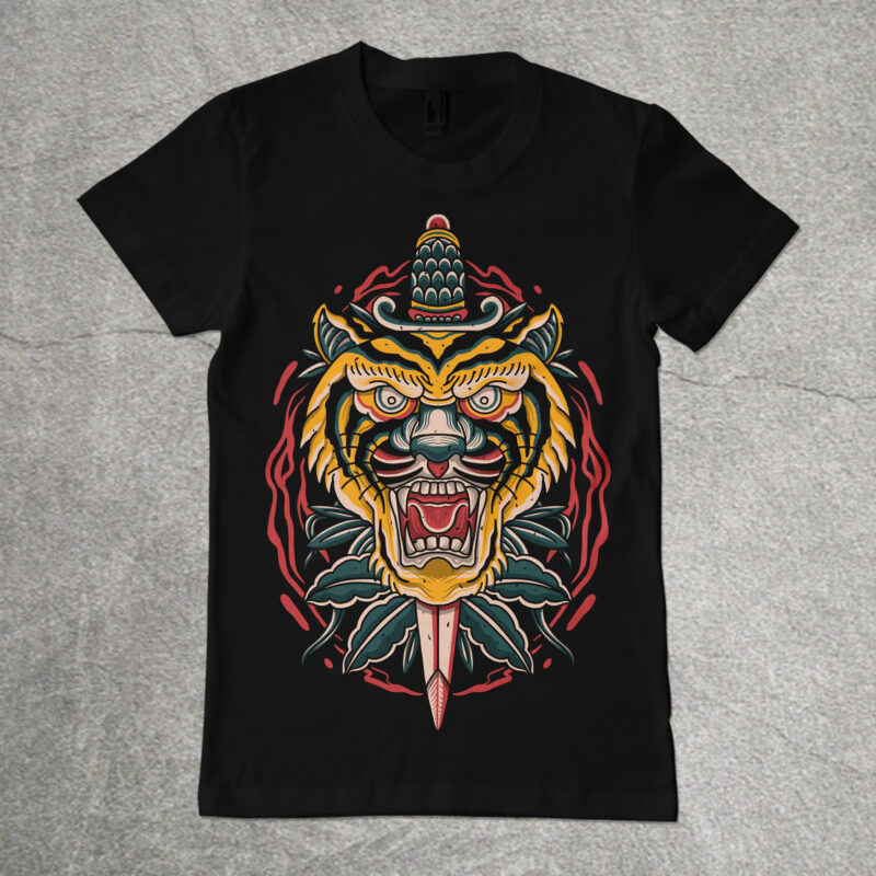 Tiger king traditional tshirt design - Buy t-shirt designs