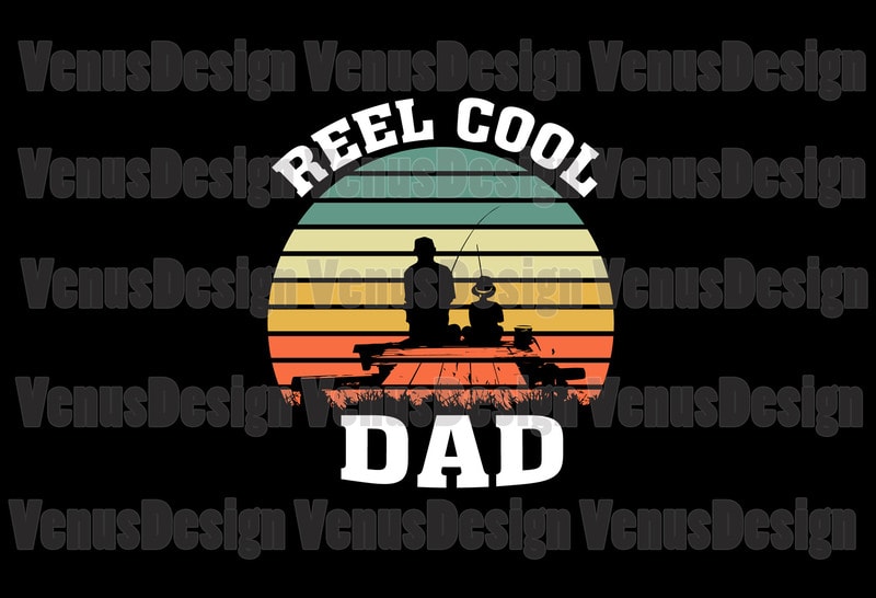 fishing t-shirt design REEL COOL DAD 22525341 Vector Art at Vecteezy