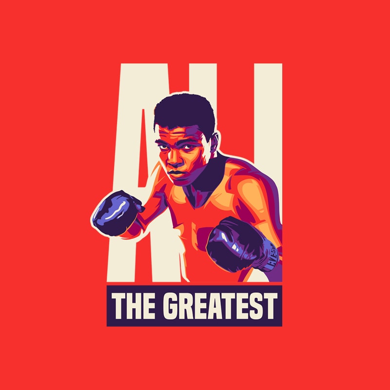 Free Ali the greatest t shirt vector