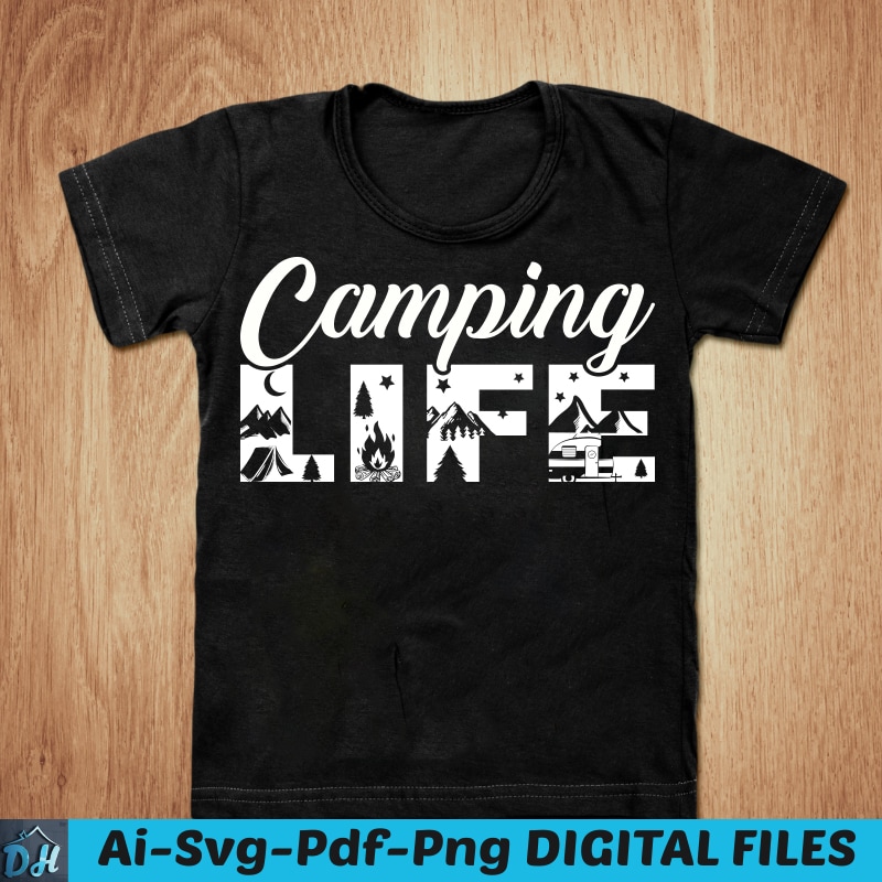 Camping life t-shirt design, Camping shirt, Camper shirt, Mountain ...