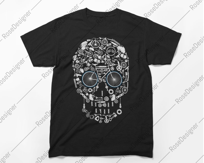 Free Cyclist skull vector t-shirt art design, cycle hobby, cyclist, cyclist skul svg