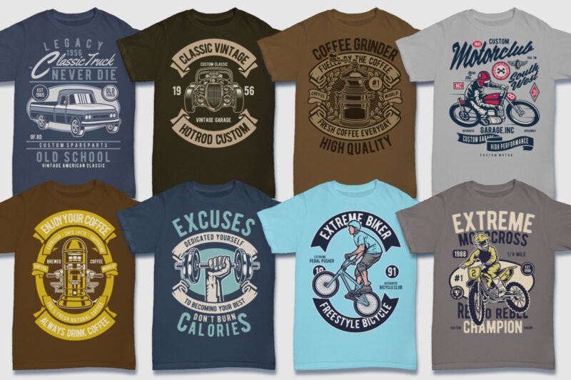 850 Tshirt Designs Retro MEGA BUNDLE - Buy t-shirt designs