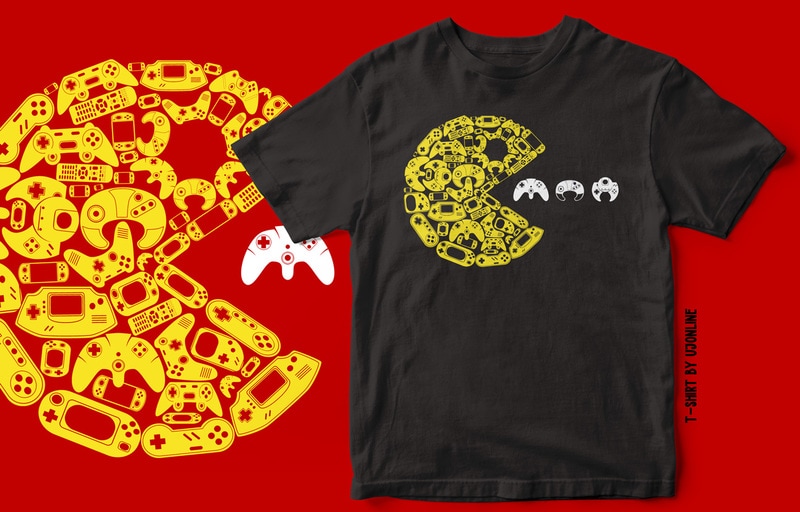 Free Pacman game – gaming t-shirt design for gamers