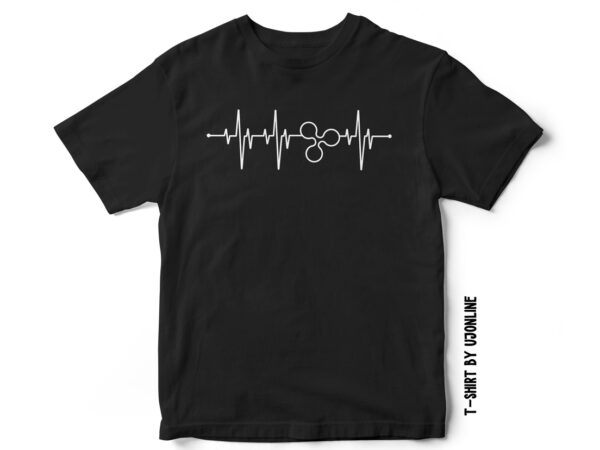 Ripple xrp heartbeat – cryptocurrency t-shirt design – ripple xrp svg