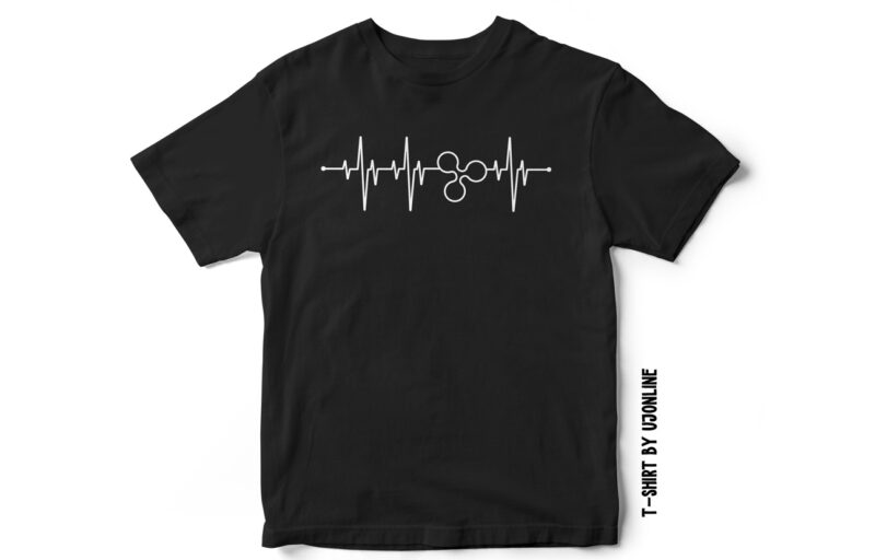 Ripple XRP heartbeat – cryptocurrency t-shirt design – Ripple XRP SVG