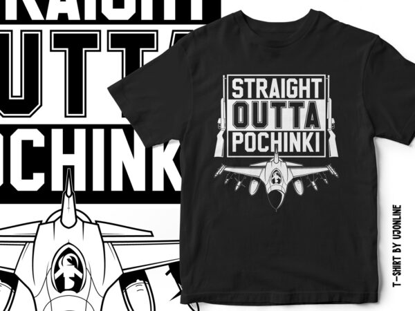 Straight outta pochinki – pubg – gaming t-shirt design