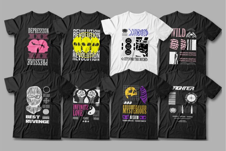 Urban streetwear t shirt design bundle, T-shirt design vector packs ...