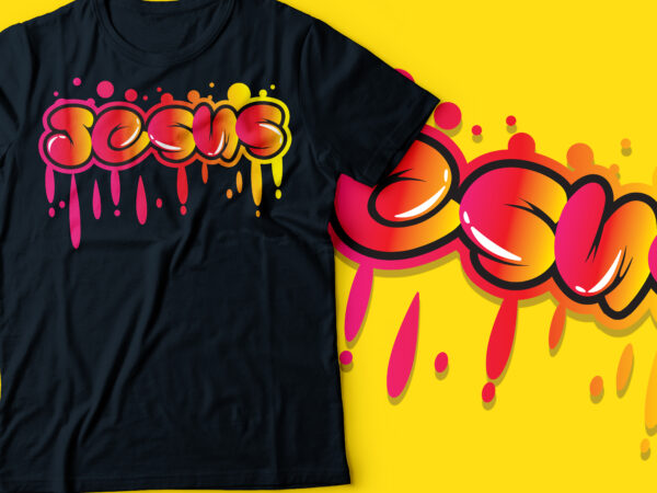 Jesus neon graffiti style typography design