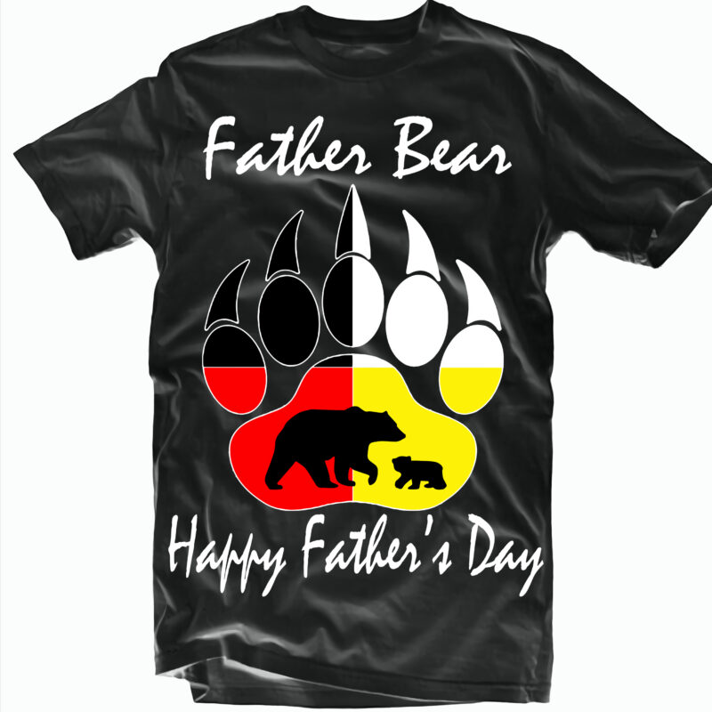 Daddy Bear Paw Black T-Shirt