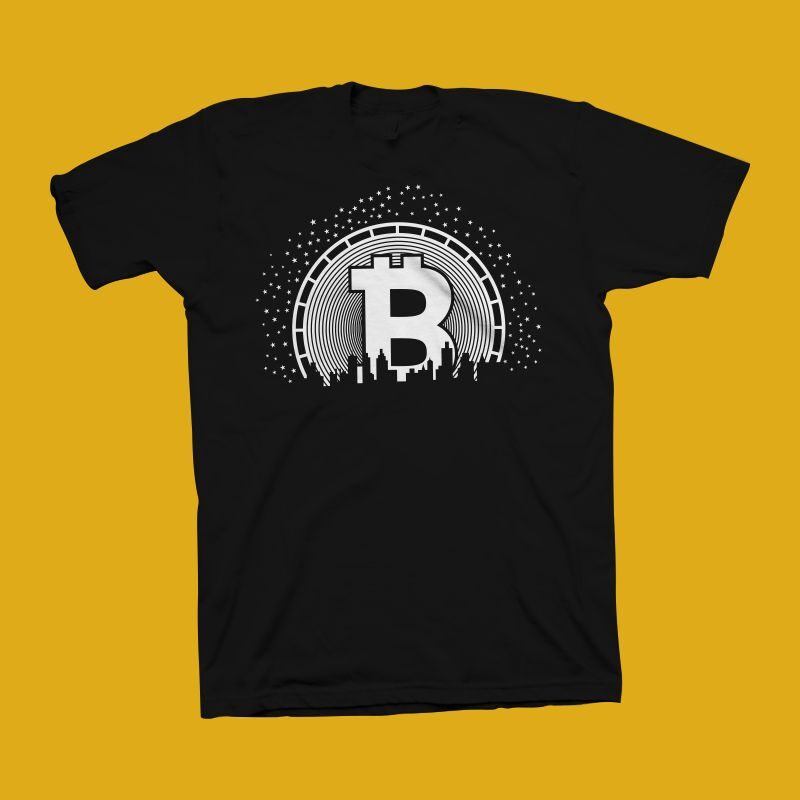 Bitcoin City t shirt design, hustle t shirt design, cryptocurrency vector illustration, Bitcoin vector illustration for sale