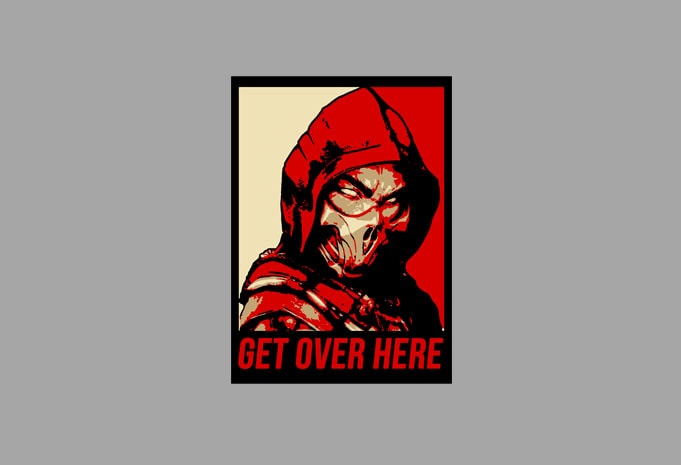 Free Get over here t shirt design template