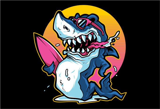 Shark Surfing - Buy t-shirt designs