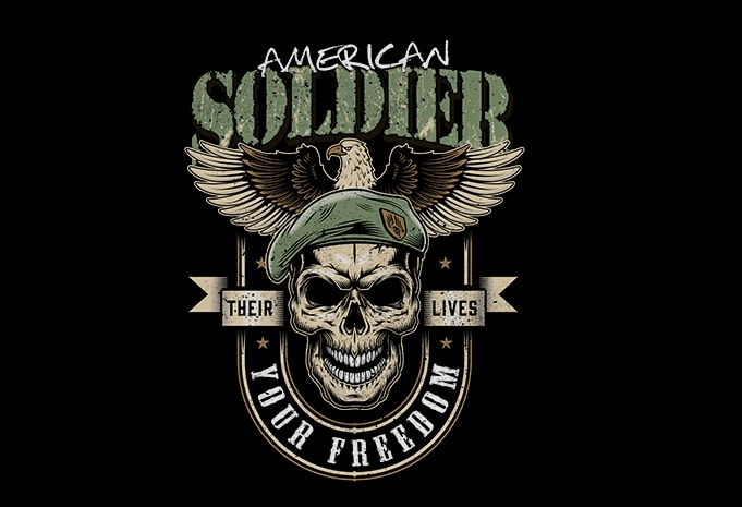 Soldier Skull Eagle - Buy t-shirt designs