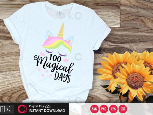 1oo magical days svg design,cut file design