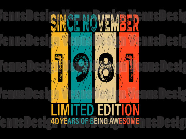 Since november 1981 limited edition 40 years of being awesome editable design