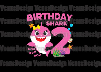 Download 2nd Birthday Baby Shark Svg Buy T Shirt Designs