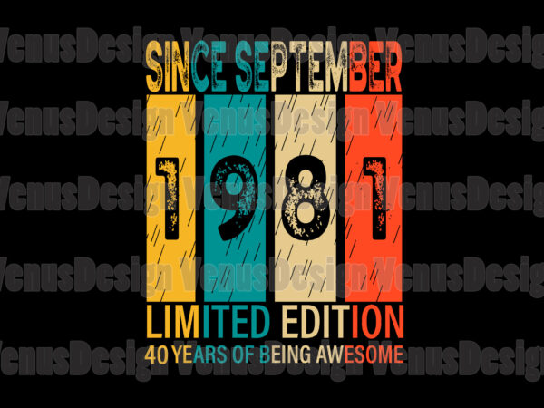 Since september 1981 limited edition 40 years of being awesome editable design