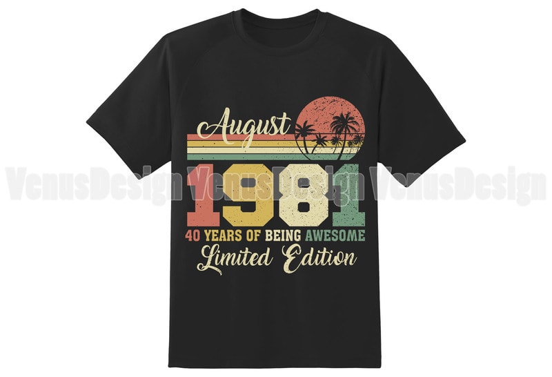 August 1981 40 Years Of Being Awesome Limited Edition Editable Design ...