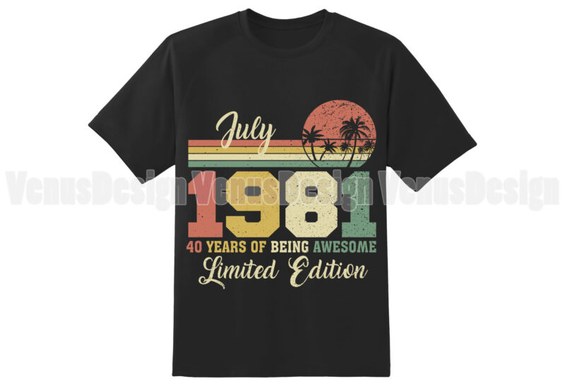 July 1981 40 Years Of Being Awesome Limited Edition Editable Design