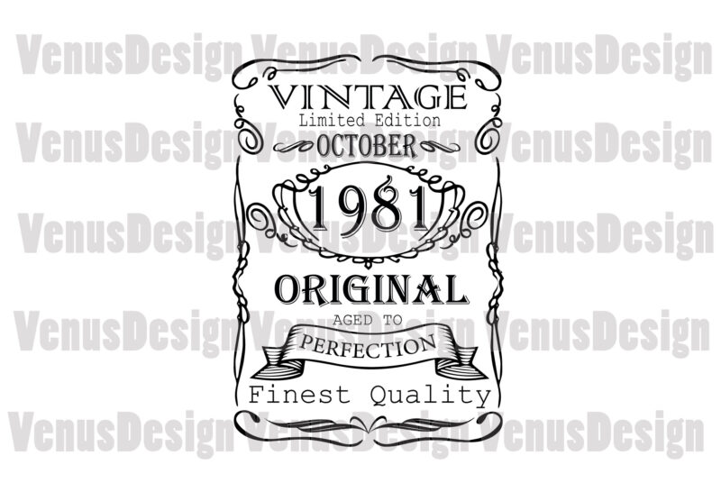 October 1981 Birthday Vintage Limited Edition Editable Design - Buy t ...