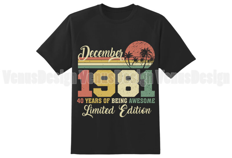 December 1981 40 Years Of Being Awesome Limited Edition Editable Design