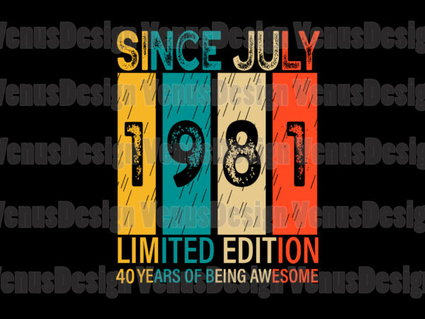 Since july 1981 limited edition 40 years of being awesome editable design