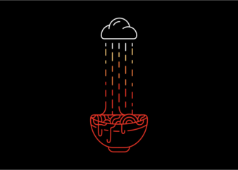 Ramen in The Rain t shirt design online