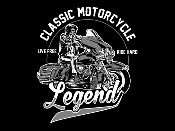 Classic motorcycle legend t shirt vector file