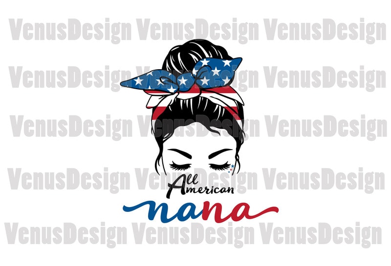 Free All american nana 4th of july editable design