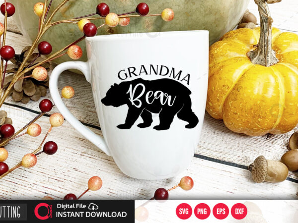 Grandma bear svg design,cut file design