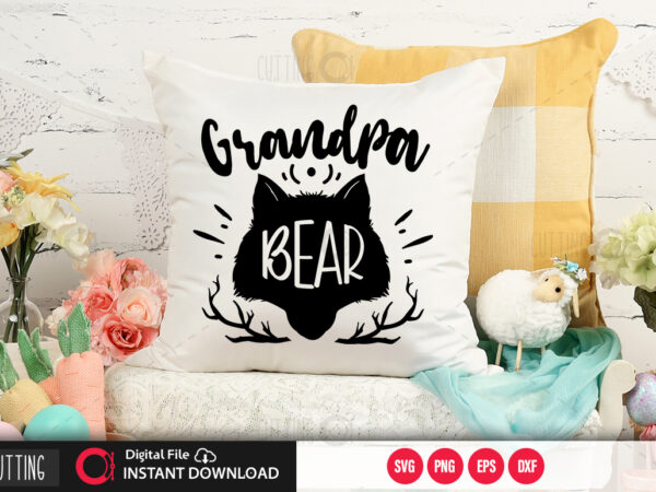 Grandpa bear svg design,cut file design