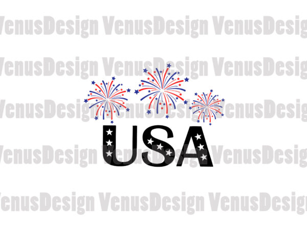 Usa 4th of july fireworks editable design