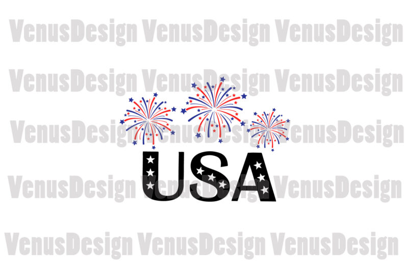 Usa 4th Of July Fireworks Editable Design